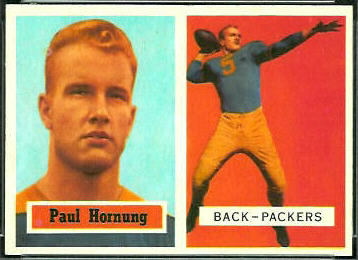 Paul Hornung 1957 Topps football card
