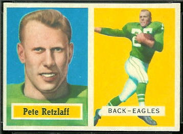 Pete Retzlaff 1957 Topps football card