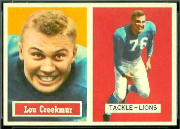 Lou Creekmur 1957 Topps football card Lou Creekmur 1957 Topps football card