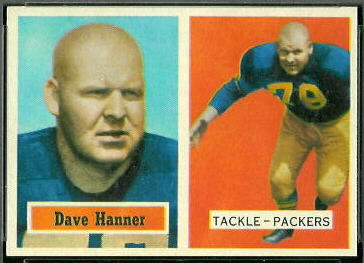 Dave Hanner 1957 Topps football card