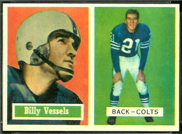 Billy Vessels 1957 Topps football card