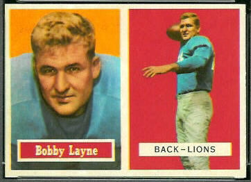 Bobby Layne 1957 Topps football card Bobby Layne 1957 Topps football card