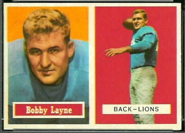 Bobby Layne 1957 Topps football card