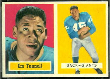 Emlen Tunnell 1957 Topps football card