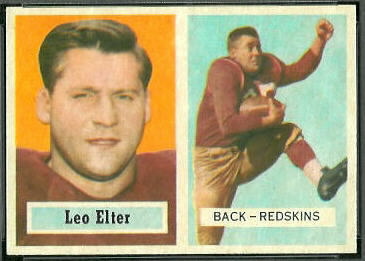 Leo Elter 1957 Topps football card