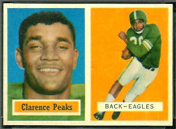 Clarence Peaks 1957 Topps football card Clarence Peaks 1957 Topps football card