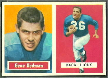 Gene Gedman 1957 Topps football card