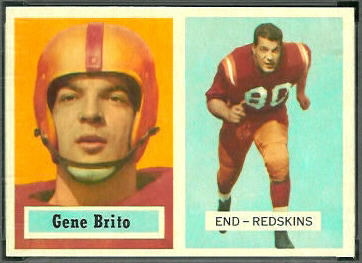 Gene Brito 1957 Topps football card Gene Brito 1957 Topps football card