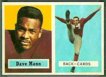 Dave Mann 1957 Topps football card