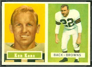 Ken Konz 1957 Topps football card