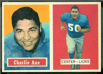 Charlie Ane 1957 Topps football card