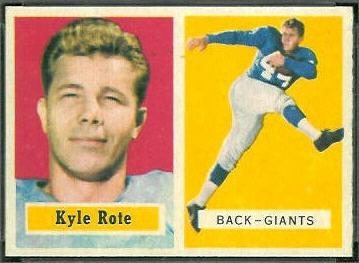 Kyle Rote 1957 Topps football card