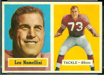 Leo Nomellini 1957 Topps football card