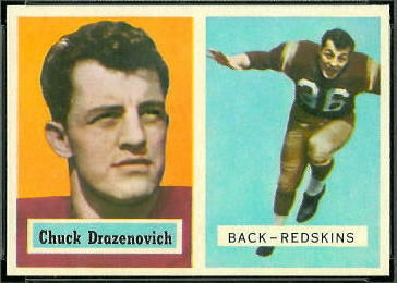Chuck Drazenovich 1957 Topps football card