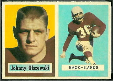 John Olszewski 1957 Topps football card