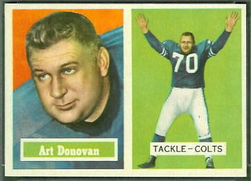 Art Donovan 1957 Topps football card
