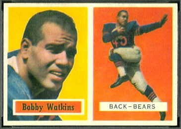 Bobby Watkins 1957 Topps football card