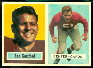 Leo Sanford 1957 Topps football card