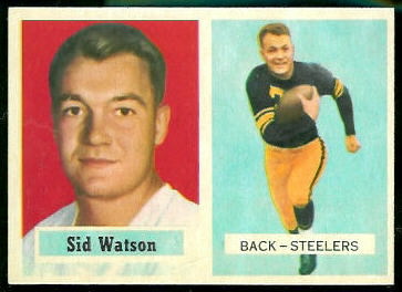 Sid Watson 1957 Topps football card Sid Watson 1957 Topps football card