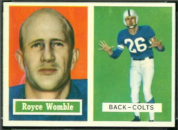 Royce Womble 1957 Topps football card