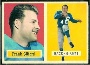 Frank Gifford 1957 Topps football card