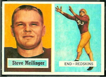 Steve Meilinger 1957 Topps football card Steve Meilinger 1957 Topps football card