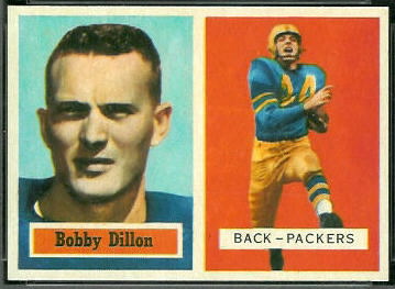 Bobby Dillon 1957 Topps football card