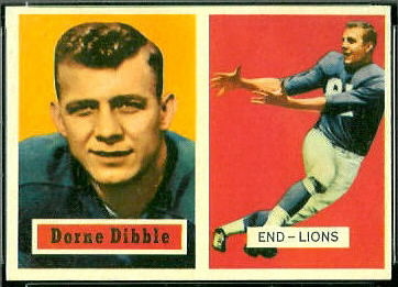 Dorne Dibble 1957 Topps football card