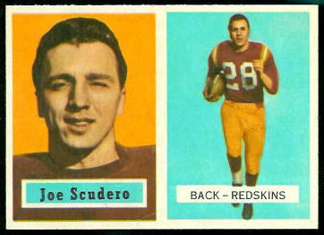 Joe Scudero 1957 Topps football card Joe Scudero 1957 Topps football card