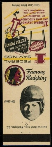 Don Irwin 1958-59 Redskins Matchbooks football card