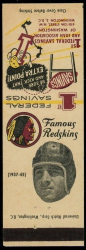 Wayne Millner 1958-59 Redskins Matchbooks football card