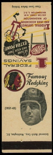 Wayne Millner 1958-59 Redskins Matchbooks football card Wayne Millner 1958-59 Redskins Matchbooks football card