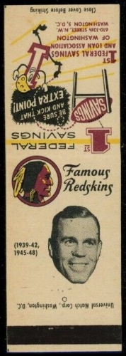 Dick Todd 1958-59 Redskins Matchbooks football card