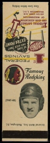 Jim Castiglia 1958-59 Redskins Matchbooks football card