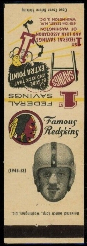 Al Demao 1958-59 Redskins Matchbooks football card