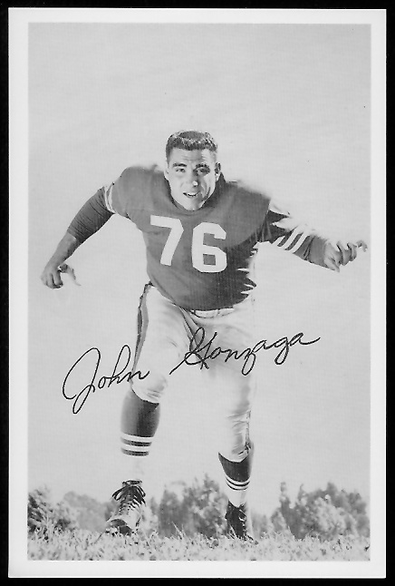 John Gonzaga 1958 49ers Team Issue football card