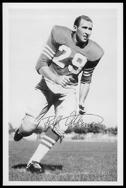 Bill Atkins 1958 49ers Team Issue football card
