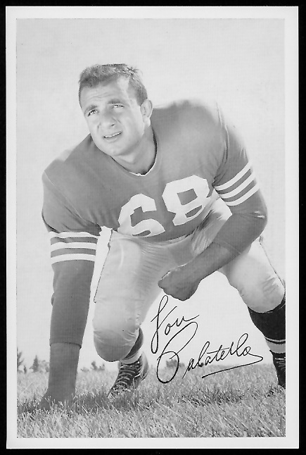 Lou Palatella 1958 49ers Team Issue football card