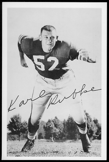 Karl Rubke 1958 49ers Team Issue football card