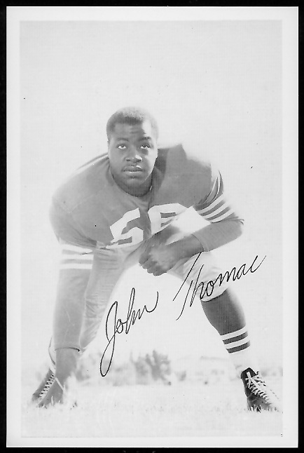 John Thomas 1958 49ers Team Issue football card