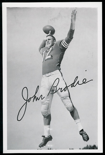 John Brodie 1958 49ers Team Issue football card John Brodie 1958 49ers Team Issue football card
