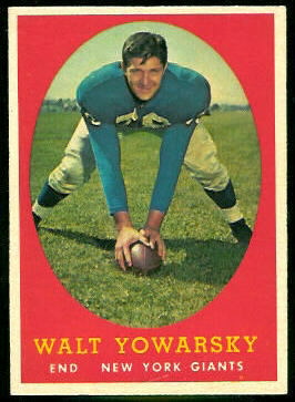 Walt Yowarsky 1958 Topps football card