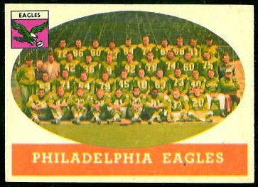 Philadelphia Eagles Team 1958 Topps football card Philadelphia Eagles Team 1958 Topps football card