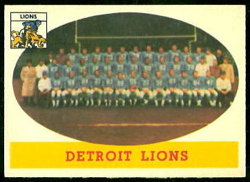 Detroit Lions Team 1958 Topps football card