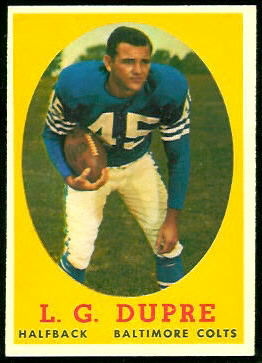 L.G. Dupre 1958 Topps football card
