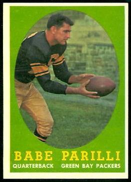 Babe Parilli 1958 Topps football card Babe Parilli 1958 Topps football card