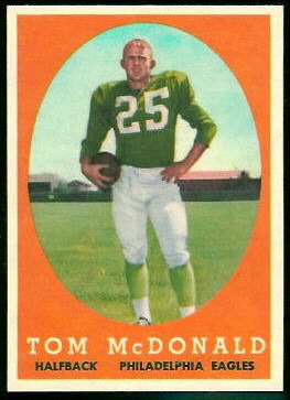 Tommy McDonald 1958 Topps football card Tommy McDonald 1958 Topps football card
