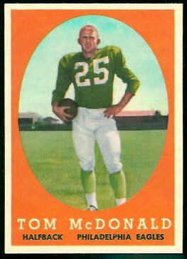 Tommy McDonald 1958 Topps football card