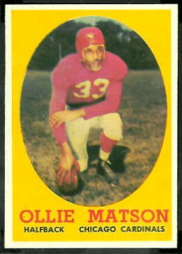 Ollie Matson 1958 Topps football card Ollie Matson 1958 Topps football card