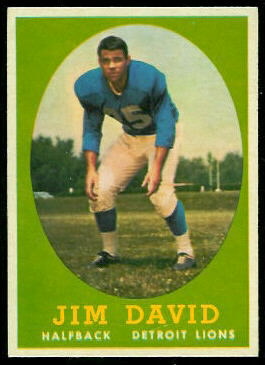 Jim David 1958 Topps football card